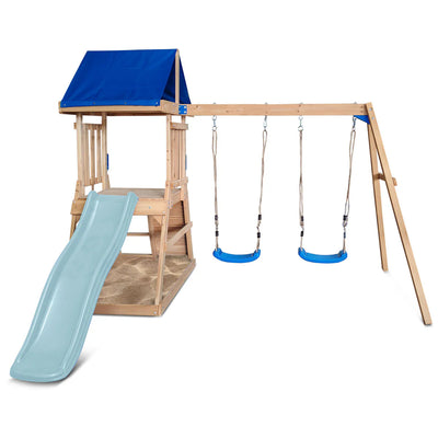 Hazelbrook Swing Set & Playground with 1.8m Slide (Pastel Blue)