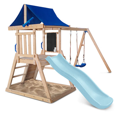 Hazelbrook Swing Set & Playground with 1.8m Slide (Pastel Blue)