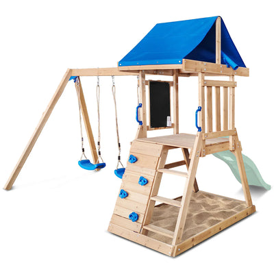 Hazelbrook Swing Set & Playground with 1.8m Slide (Pastel Green)