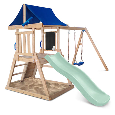 Hazelbrook Swing Set & Playground with 1.8m Slide (Pastel Green)
