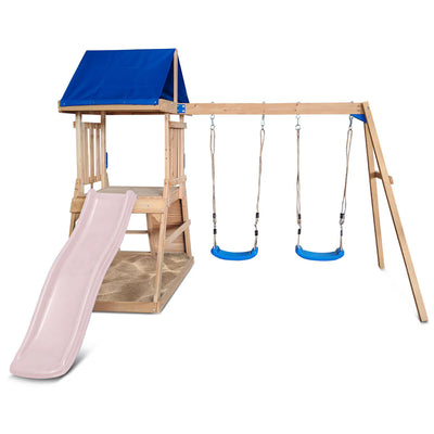 Hazelbrook Swing Set & Playground with 1.8m Slide (Pastel Pink)