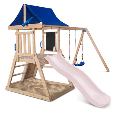 Hazelbrook Swing Set & Playground with 1.8m Slide (Pastel Pink)