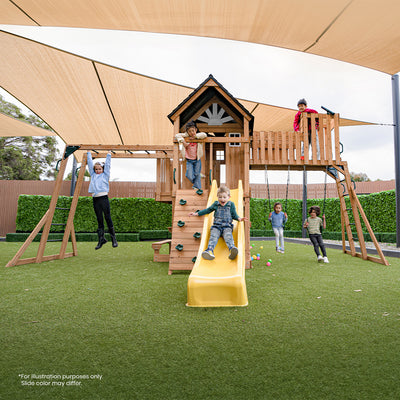 Lifespan Kids Kensington Swing Set, Monkey Bars & Play Centre with 2.2m Slide (Blue)