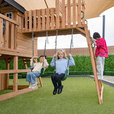 Lifespan Kids Kensington Swing Set, Monkey Bars & Play Centre with 2.2m Slide (Blue)