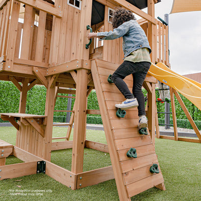 Lifespan Kids Kensington Swing Set, Monkey Bars & Play Centre with 2.2m Slide (Blue)