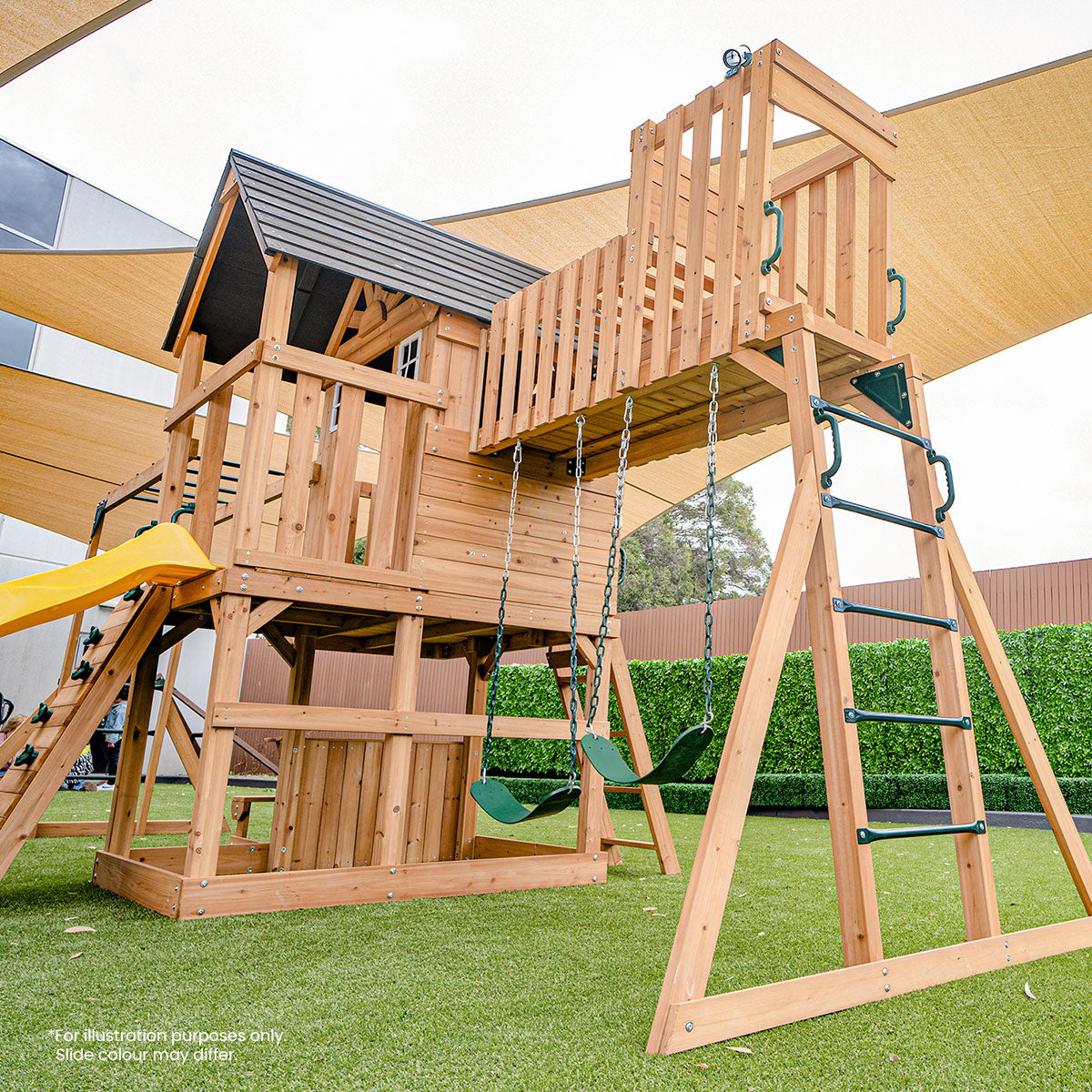 Lifespan Kids Kensington Swing Set, Monkey Bars & Play Centre with 2.2m Slide (Pastel Pink)