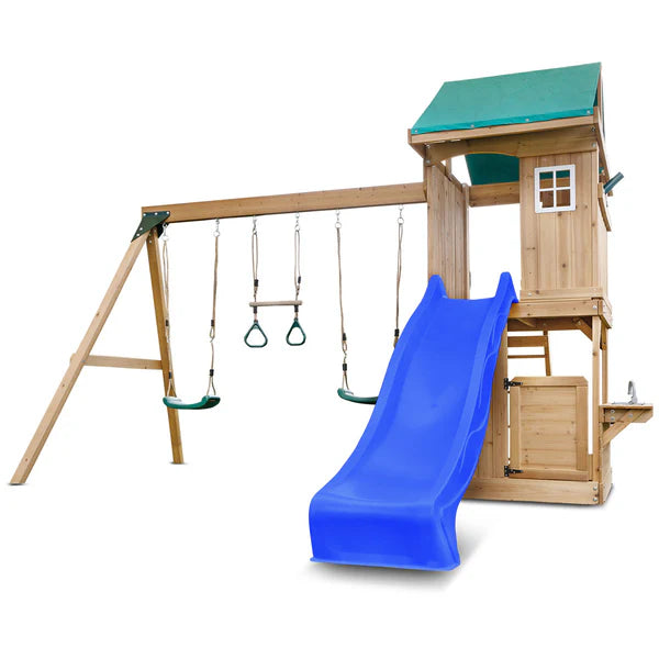 Lifespan Kids Montrose Swing Set & Play Centre with 2.2m Slide (Blue)