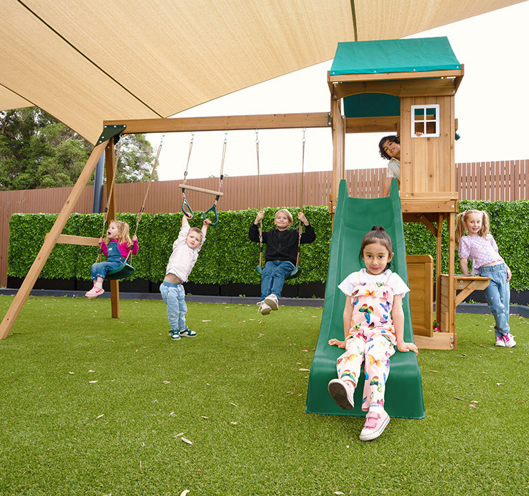 Lifespan Kids Montrose Swing Set & Play Centre with 2.2m Slide (Pastel Green)