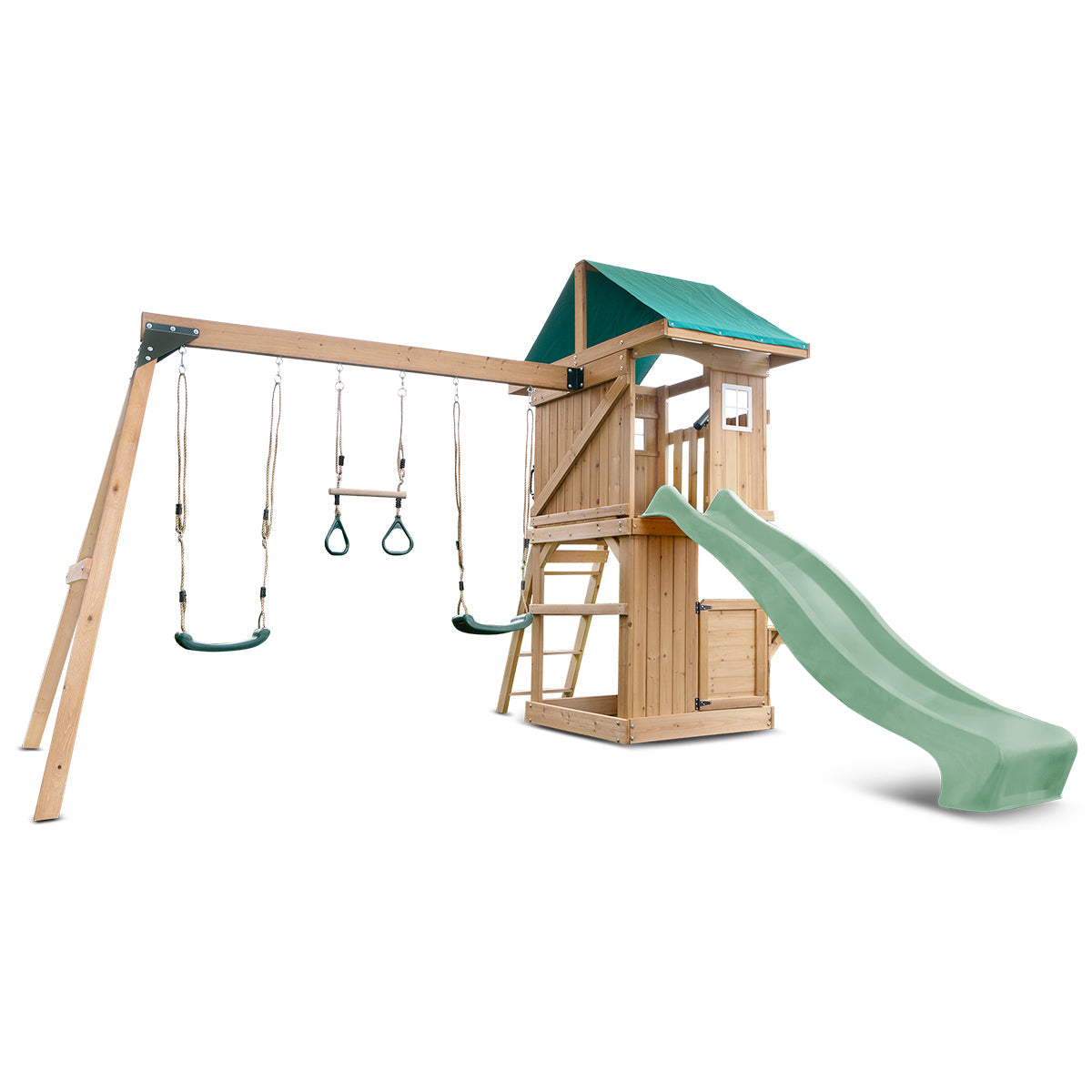 Lifespan Kids Montrose Swing Set & Play Centre with 2.2m Slide (Pastel Green)