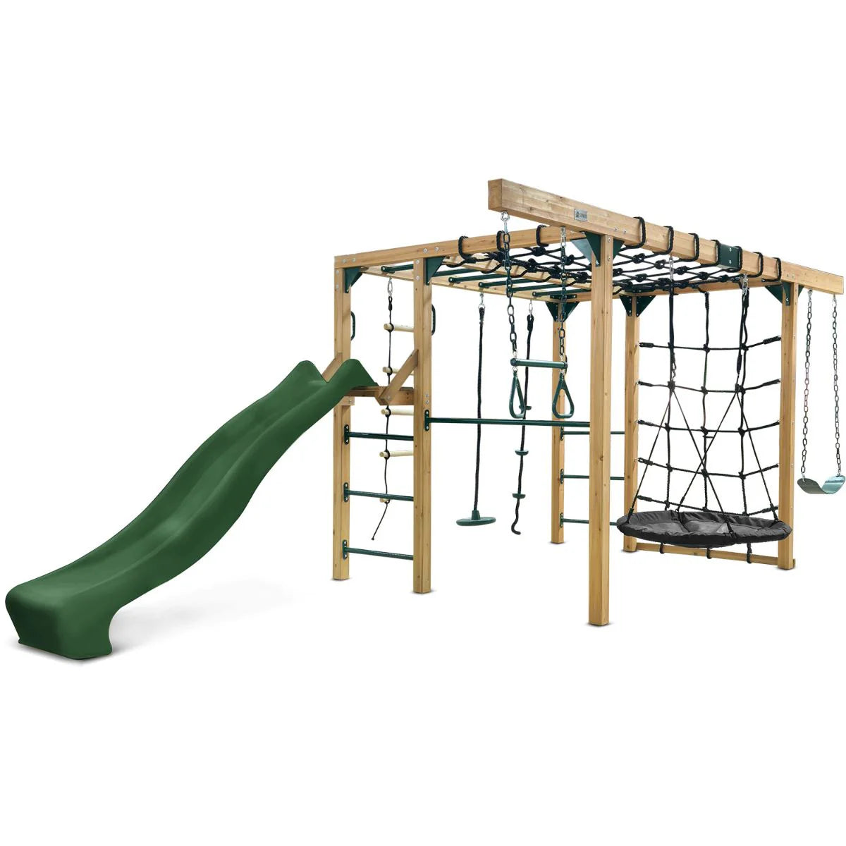 Lifespan Kids Orangutan Monkey Bars Jungle Gym Climbing Frame with 2.2m Slide (Green)