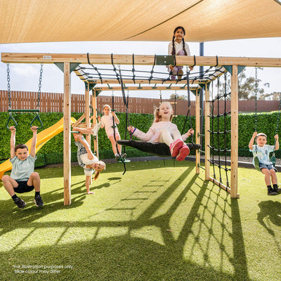 Lifespan Kids Orangutan Monkey Bars Jungle Gym Climbing Frame with 2.2m Slide (Pastel Green)