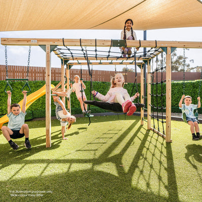 Lifespan Kids Orangutan Monkey Bars Jungle Gym Climbing Frame with 2.2m Slide (Pastel Blue)