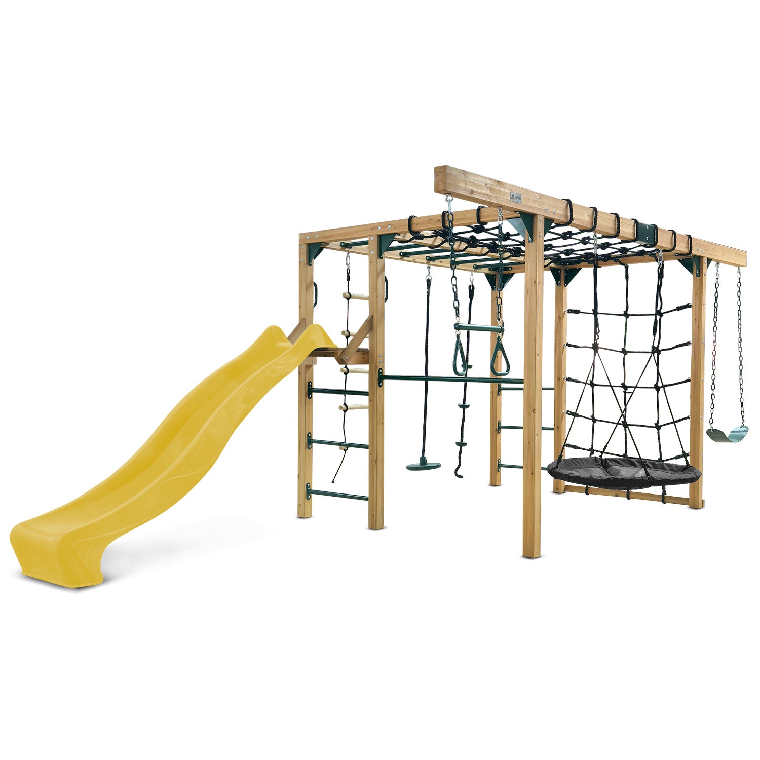 Lifespan Kids Orangutan Monkey Bars Jungle Gym Climbing Frame with 2.2m Slide (Yellow)