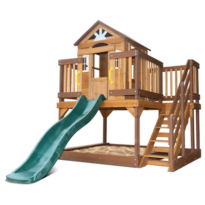 Lifespan Kids Silverton Cubby House with 1.8m Slide (Green)