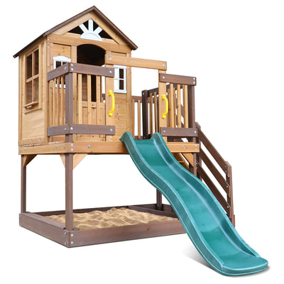 Lifespan Kids Silverton Cubby House with 1.8m Slide (Green)