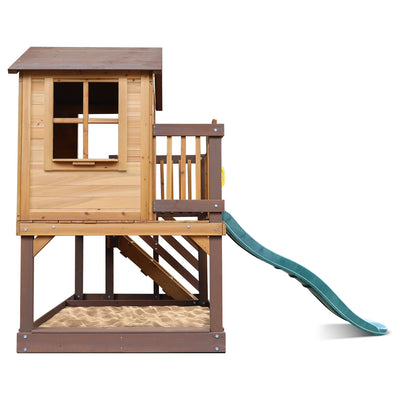 Lifespan Kids Silverton Cubby House with 1.8m Slide (Green)