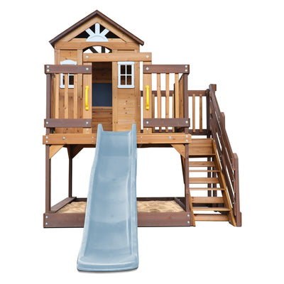 Lifespan Kids Silverton Cubby House with 1.8m Slide (Pastel Blue)