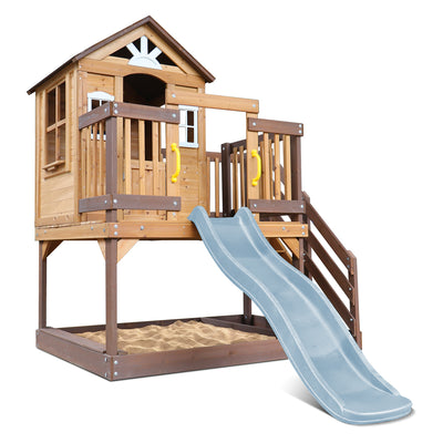 Lifespan Kids Silverton Cubby House with 1.8m Slide (Pastel Blue)