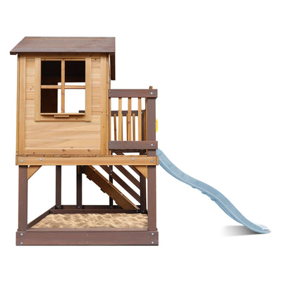 Lifespan Kids Silverton Cubby House with 1.8m Slide (Pastel Blue)
