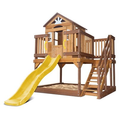 Lifespan Kids Silverton Cubby House with 1.8m Slide (Yellow)