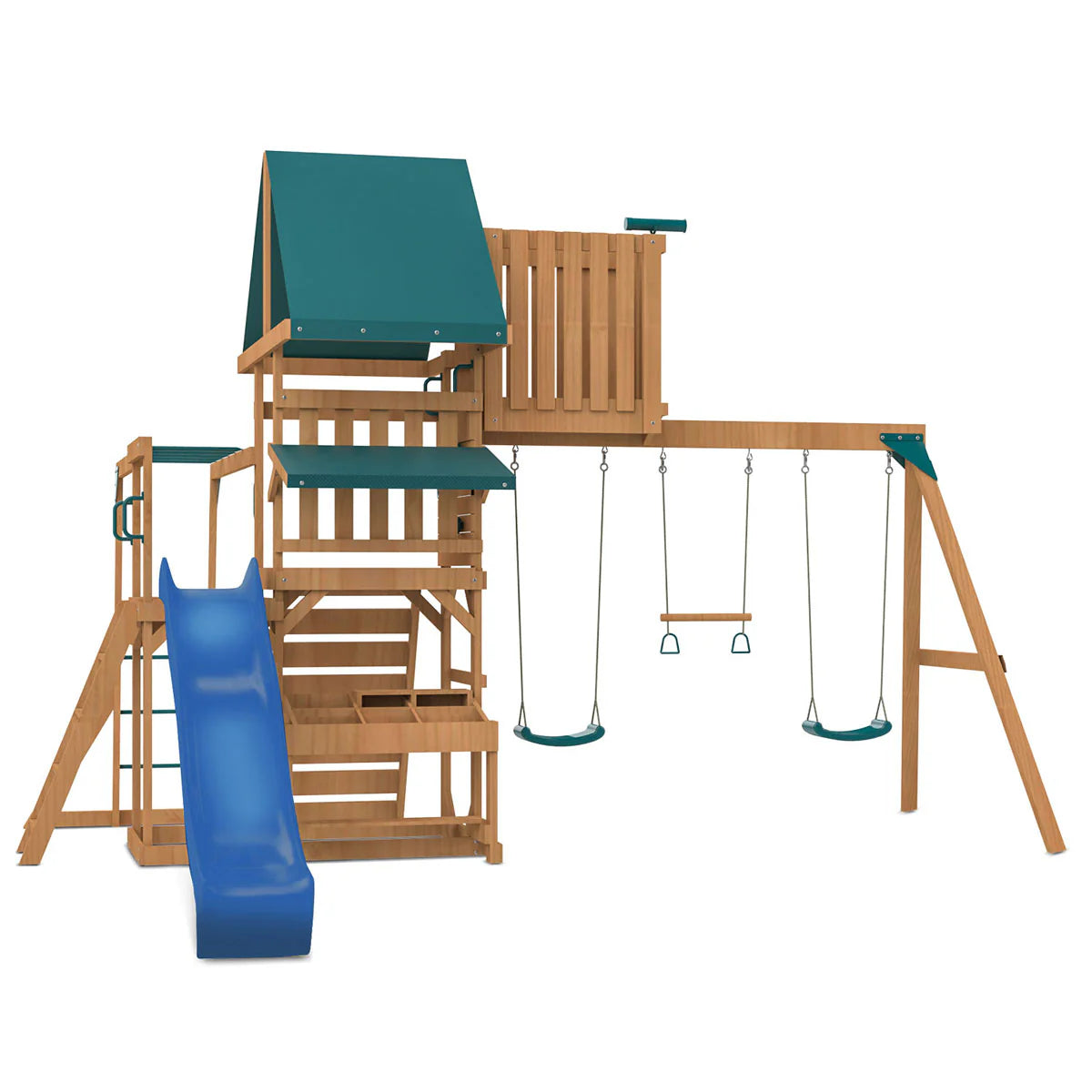 Lifespan Kids Walton Swing Set, Monkey Bars & Play Centre with 2.2m Slide (Blue)
