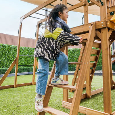 Lifespan Kids Walton Swing Set, Monkey Bars & Play Centre with 2.2m Slide (Green)