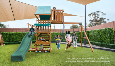 Lifespan Kids Walton Swing Set, Monkey Bars & Play Centre with 2.2m Slide (Pastel Blue)