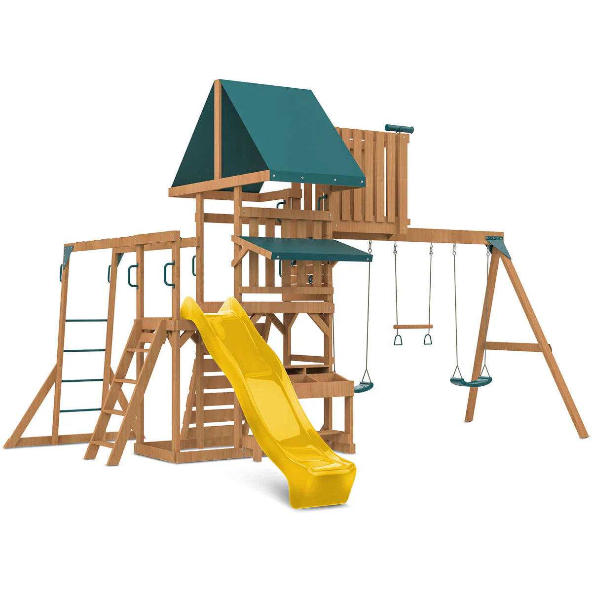 Lifespan Kids Walton Swing Set, Monkey Bars & Play Centre with 2.2m Slide (Yellow)