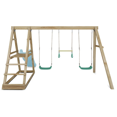 Lifespan Kids Winston Swing Set with Climb & 1.8m Slide (Pastel Blue)