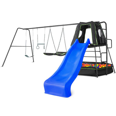 Lifespan Kids Pallas Play Tower with Metal Swing Set (Blue Slide)