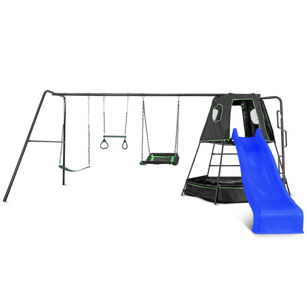 Lifespan Kids Pallas Play Tower with Metal Swing Set (Blue Slide)