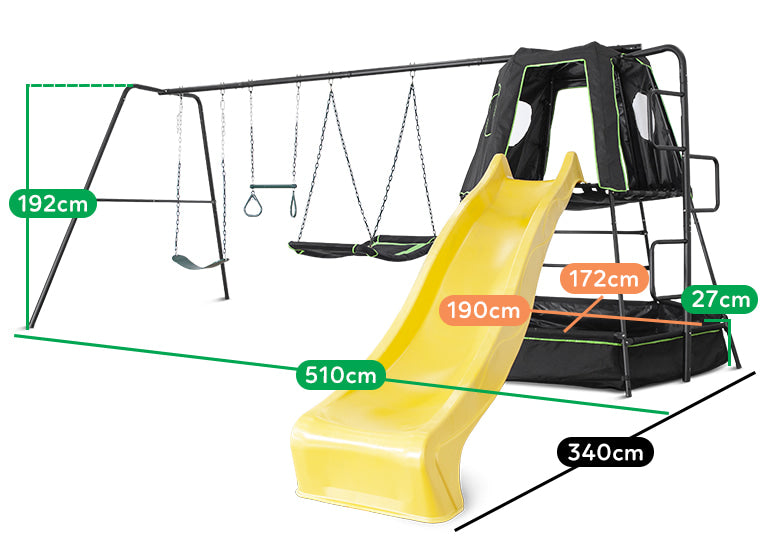 Lifespan Kids Pallas Play Tower with Metal Swing Set (Yellow Slide) - Updated Version