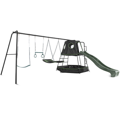 Lifespan Kids Pallas Play Tower with Metal Swing Set (Green Slide) - Updated Version
