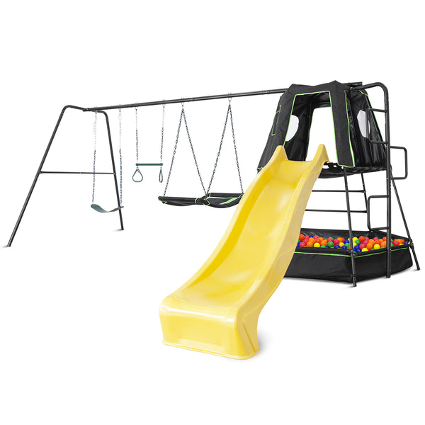 Lifespan Kids Pallas Play Tower with Metal Swing Set (Yellow Slide) - Updated Version