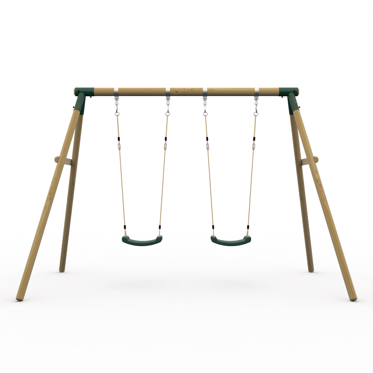 Plum® Marmoset Wooden Swing Set – Durable Double Swing for Backyard Fun