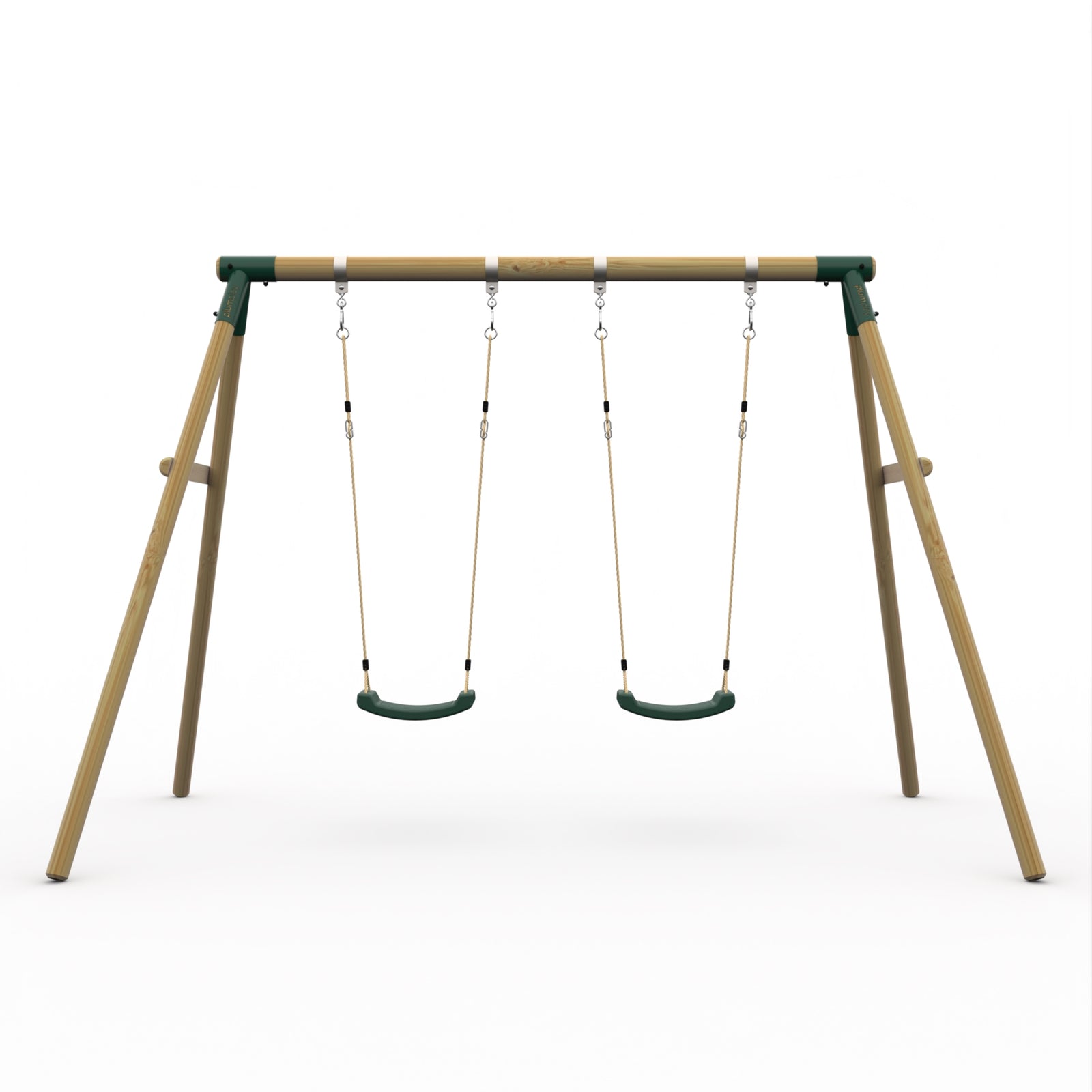 Plum® Marmoset Wooden Swing Set – Durable Double Swing for Backyard Fun