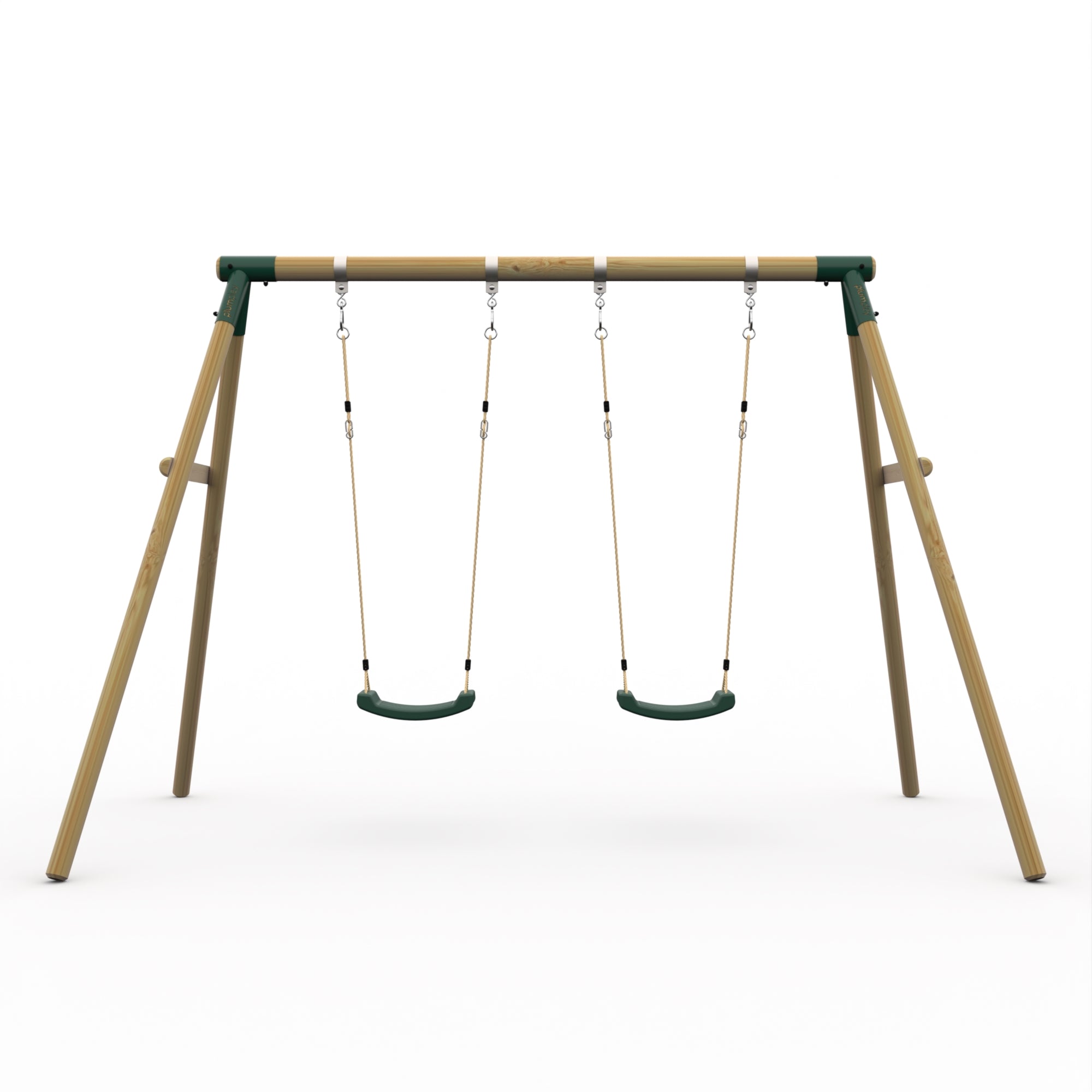 Plum® Marmoset Wooden Swing Set – Durable Double Swing for Backyard Fun
