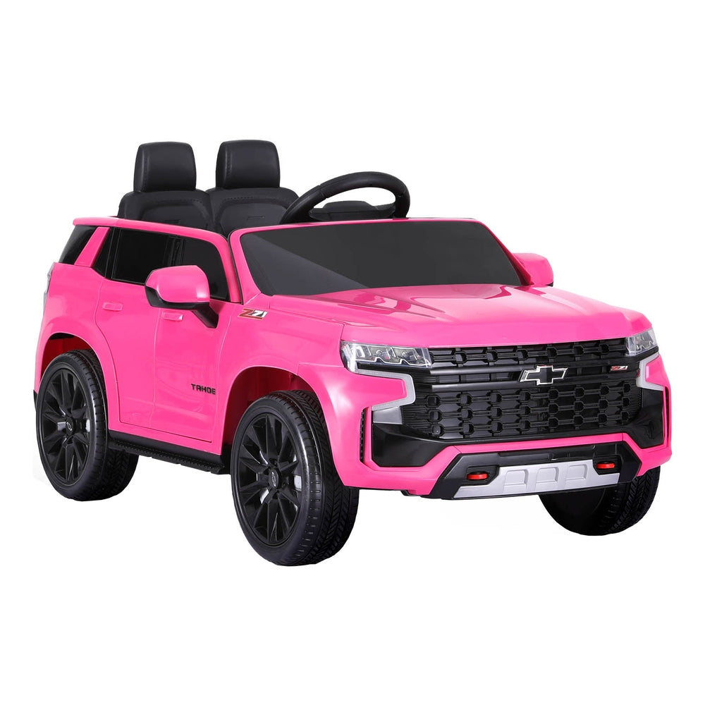 Kids Ride On Car Licensed Chevrolet Tahoe Electric Toys Horn Remote 12V Pink with Free Customised Plates