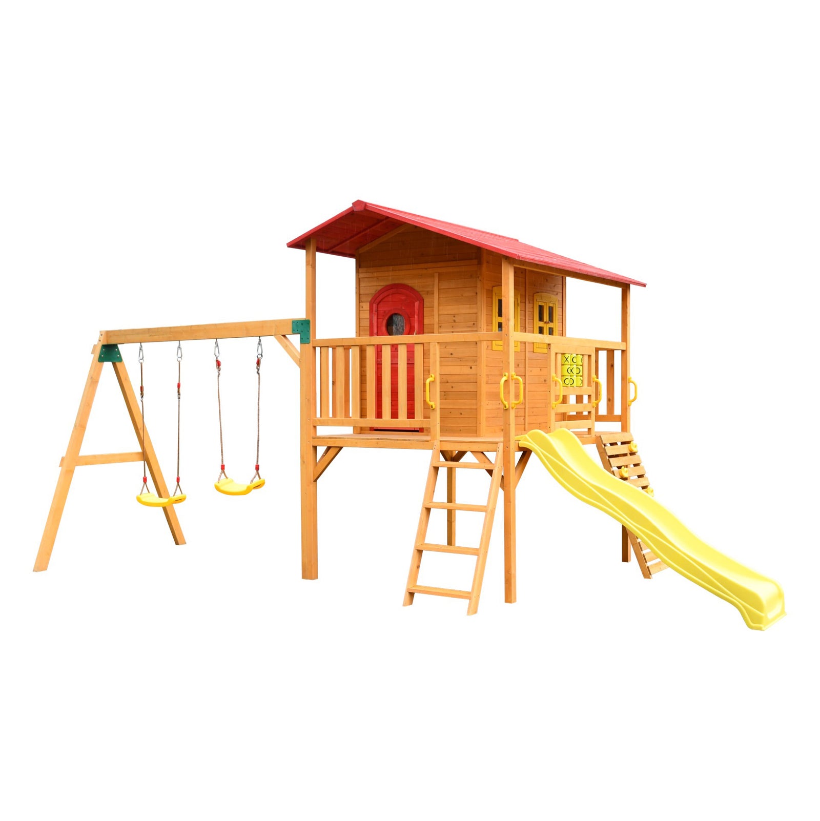 Sweet Shack Cubby with Swing Set by Kidzshack