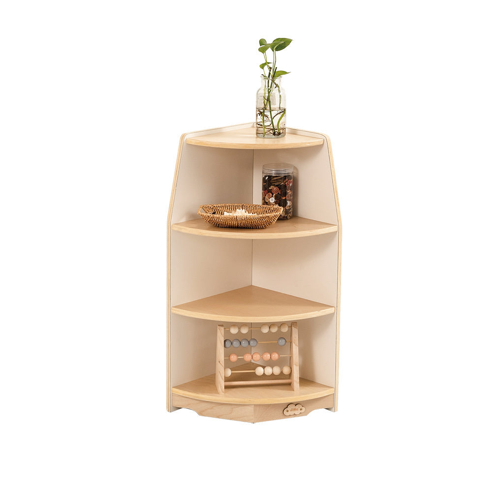 Jooyes Goteborg Kids 3 Tier Corner Shelf Wooden Storage Cabinet