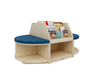 Jooyes Kids Wooden Reading Island Bookcase - Blue