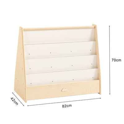 Jooyes Kids 4 Tier Wooden Display Bookcase With White Board And Storage