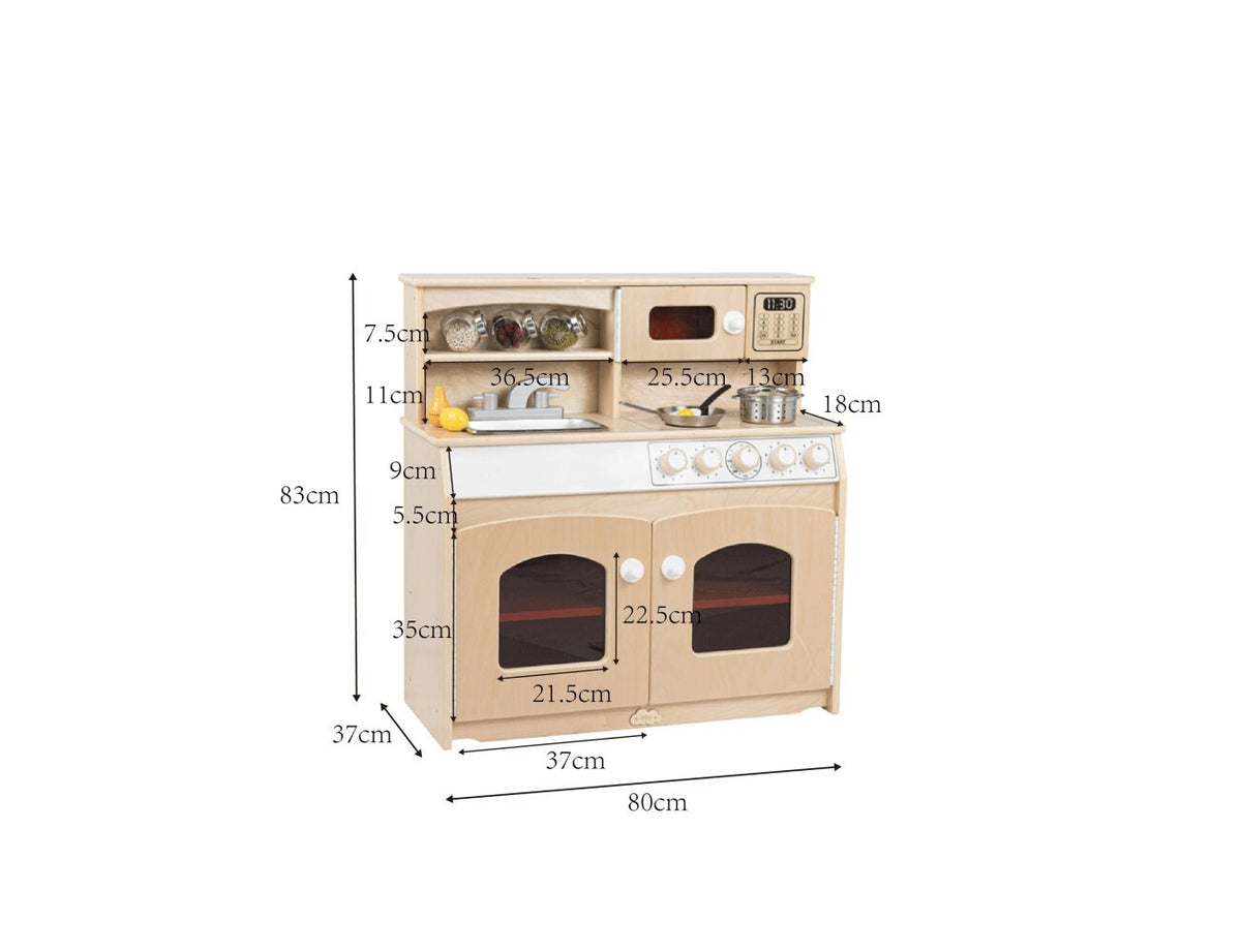 Jooyes Kids Wooden Play Kitchen 4-in-1