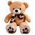 NNECN Huge 100cm Khaki Giant Teddy Bear Toys Stuffed Animals Soft Plush Cotton Scarf Bear Hold Pillow Doll