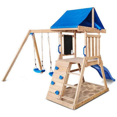 Hazelbrook Swing Set & Playground with 1.8m Slide (Blue)