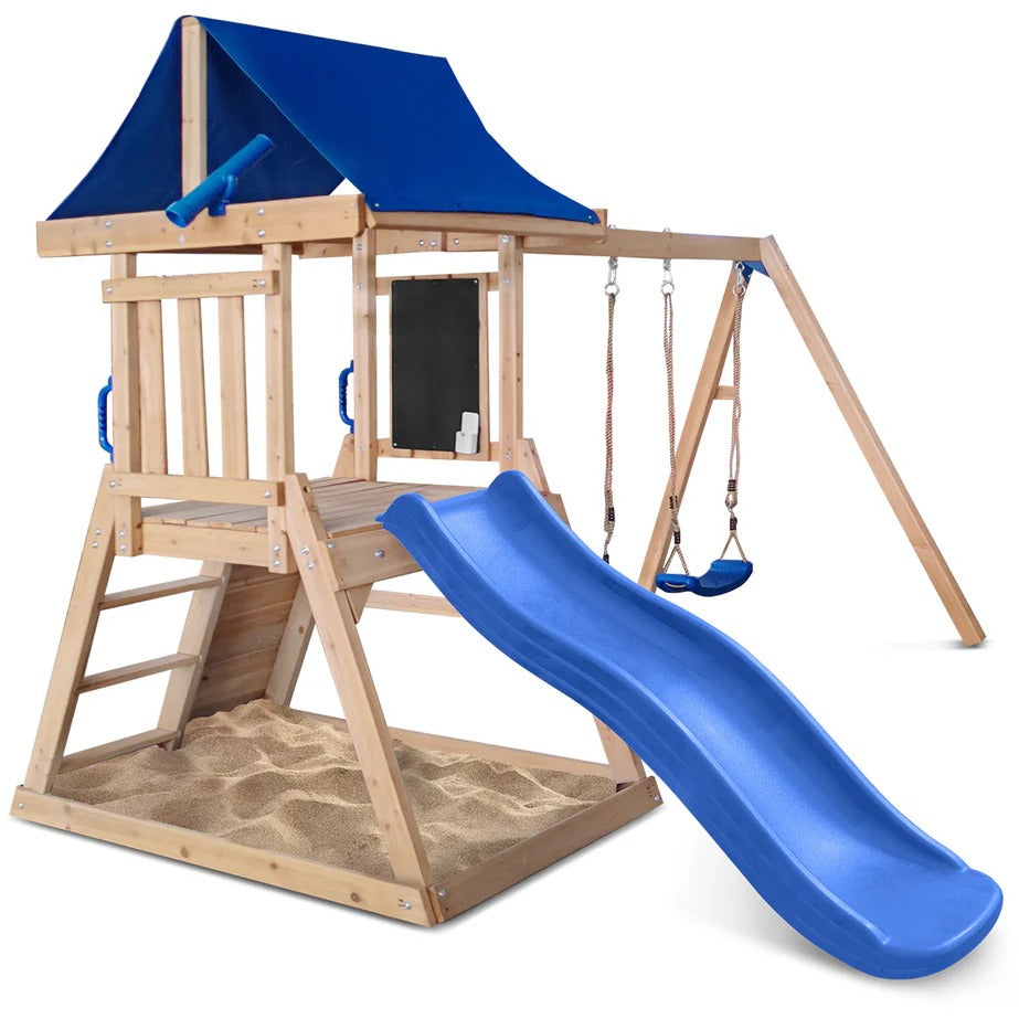 Hazelbrook Swing Set & Playground with 1.8m Slide (Blue)