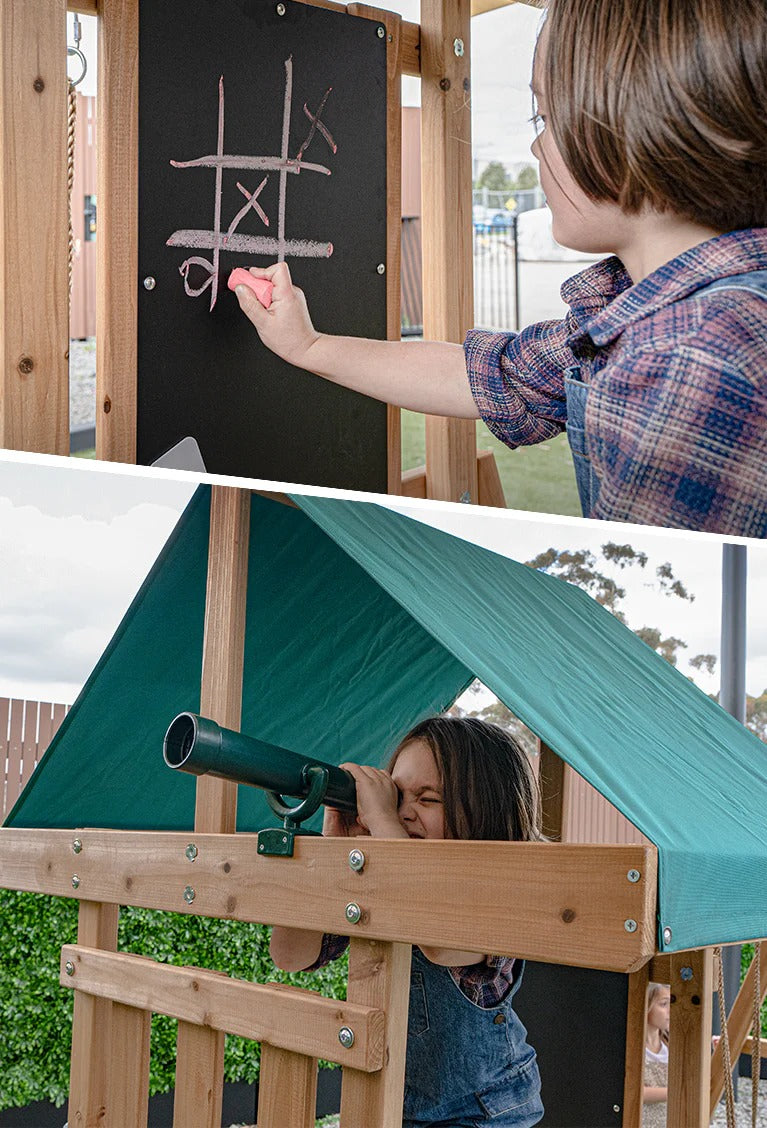 Hazelbrook Swing Set & Playground with 1.8m Slide (Blue)