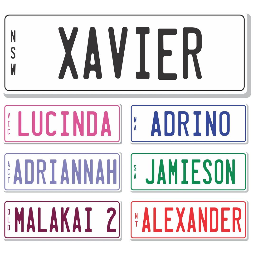 Personalised Kids Number Plates (Set of 2) White