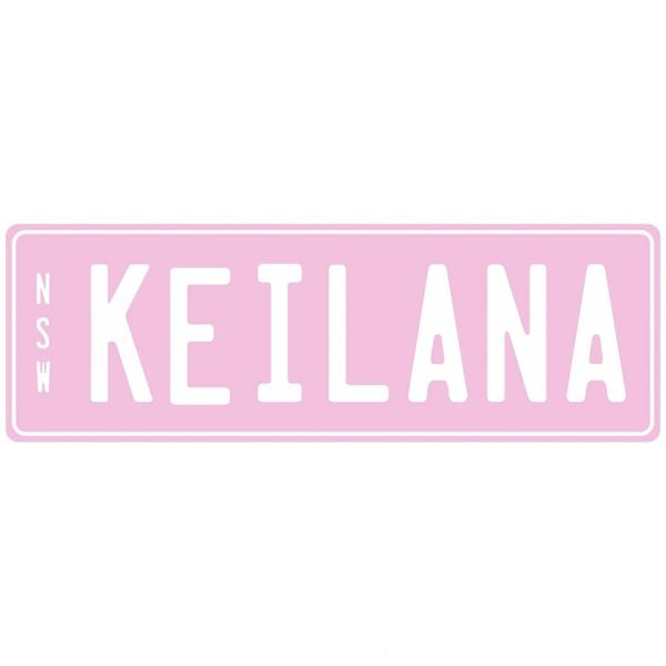 Personalised Kids Number Plates (Set of 2) Pink Blue Purple