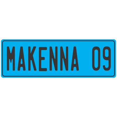 Personalised Kids Number Plates (Set of 2) Pink Blue Purple